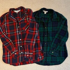 Old Navy The Classic Shirts - Red/Blue & Green/Blue Plaid Button-Down Shirts